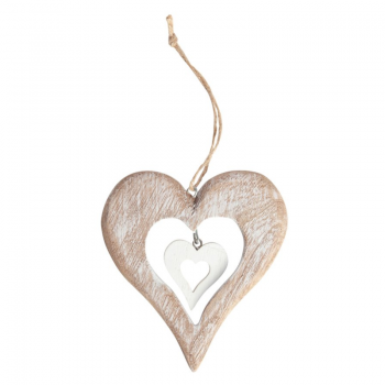 Herz aus Holz mit Ausschnitt (22 cm)
